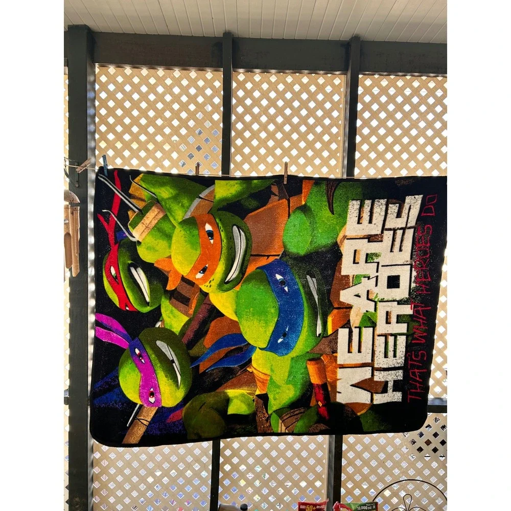 Teenage Mutant Ninja Turtles TMNT We Are Heroes Plush Fleece Throw Blanket Green